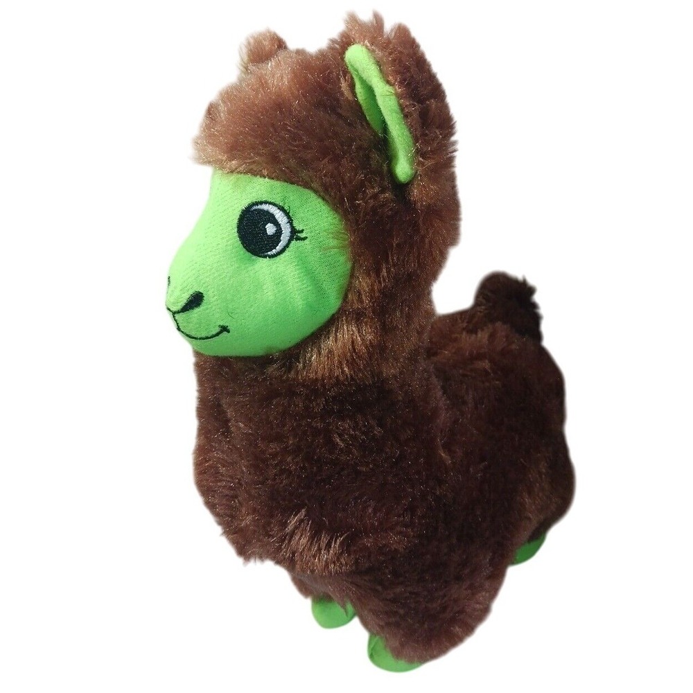 Goffa 13" Brown Llama Alpaca Plush Toy – Green Face & Feet Stuffed Animal Kawaii - Picture 1 of 6